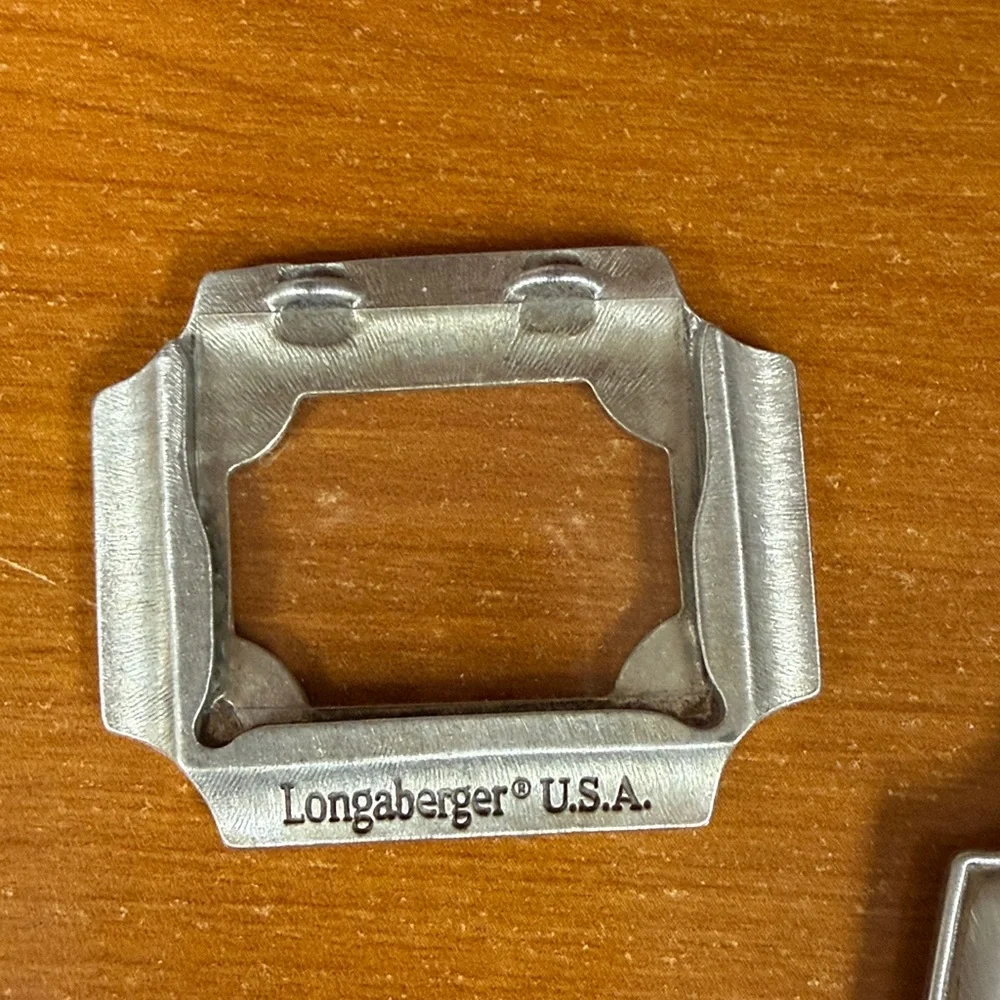 Longaberger canister basket pewter tags with ribbons. Set of three. - Picture 5 of 6